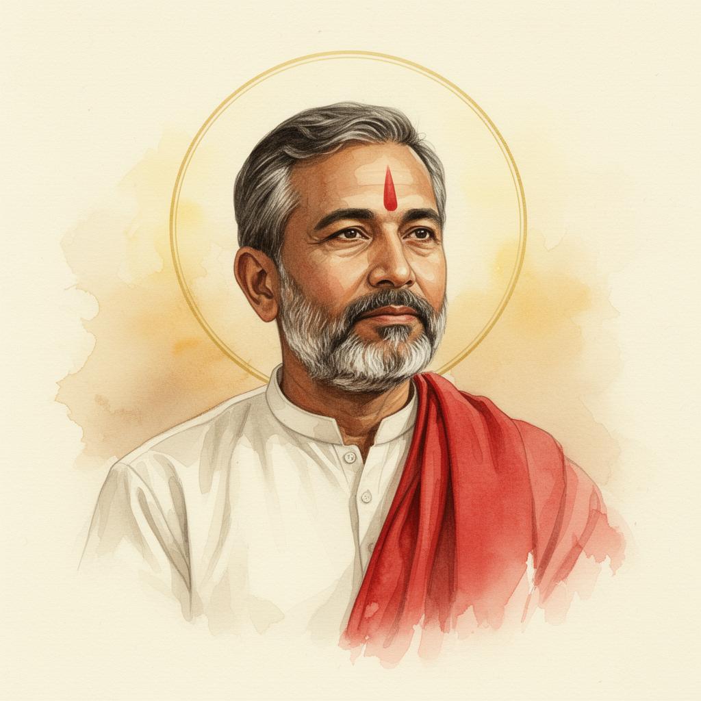 Painted portrait of Astro Arjuna Kumar Lamichhane
