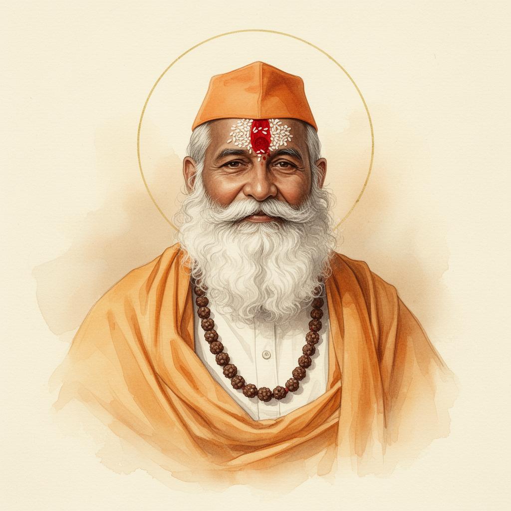 Painted portrait of Guruji Bhupal Bhattarai
